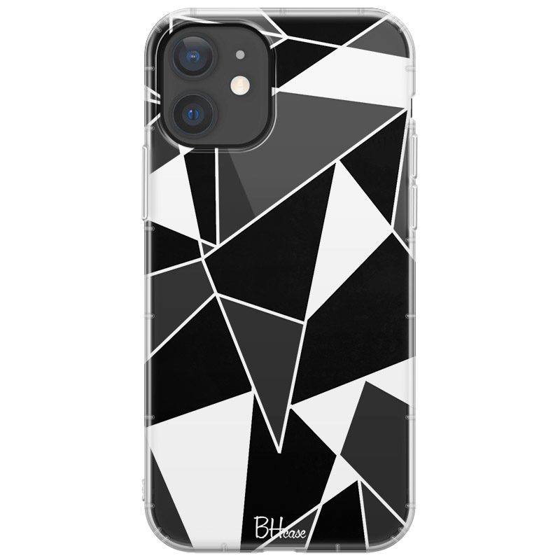 Fekete Fehér Geometric iPhone 12/12 Pro Tok