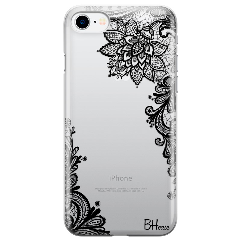 Flowers Fekete iPhone 8/7/SE 2020/SE 2022 Tok