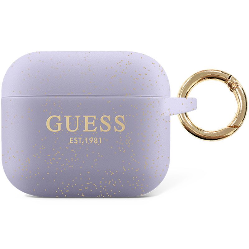 Guess Glitter Printed Logo Silicone Violet AirPods 3 Tok