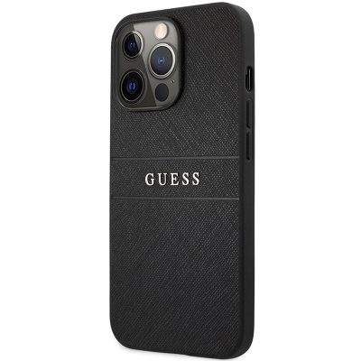 Guess PU Leather Saffiano Fekete iPhone 13 Pro Max Tok