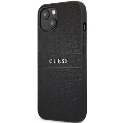 Guess PU Leather Saffiano Fekete iPhone 13 Tok