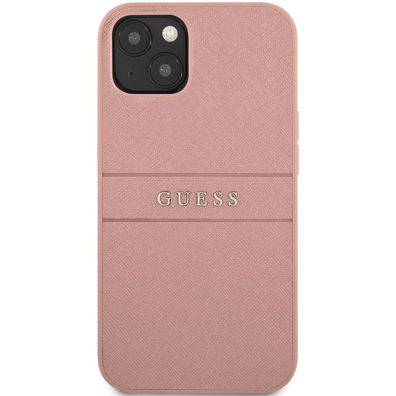 Guess PU Leather Saffiano Rózsaszín iPhone 13 Tok