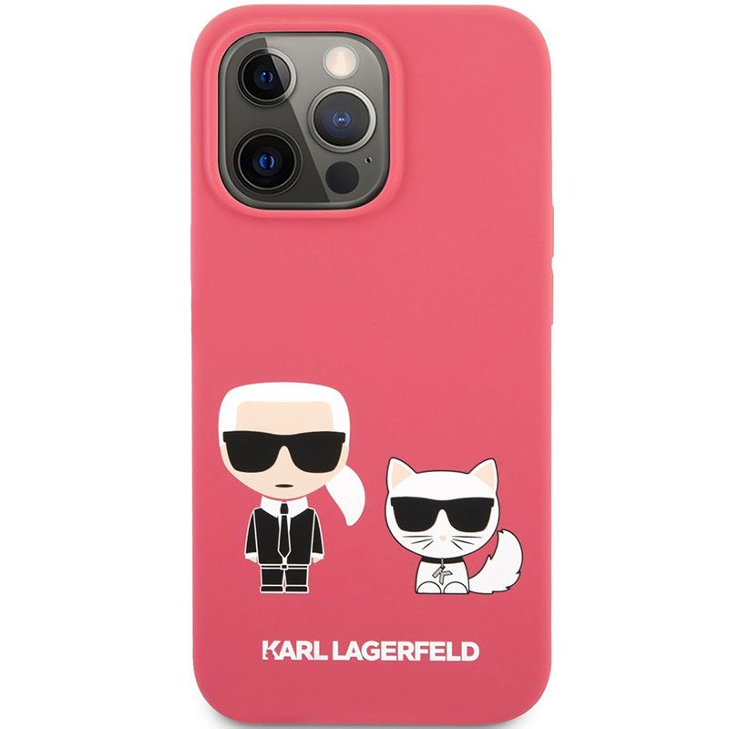 Karl Lagerfeld and Choupette Liquid Silicone Piros iPhone 13 Pro Max Tok