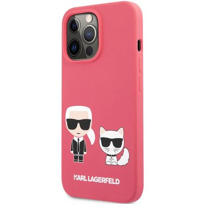Karl Lagerfeld and Choupette Liquid Silicone Piros iPhone 13 Pro Max Tok