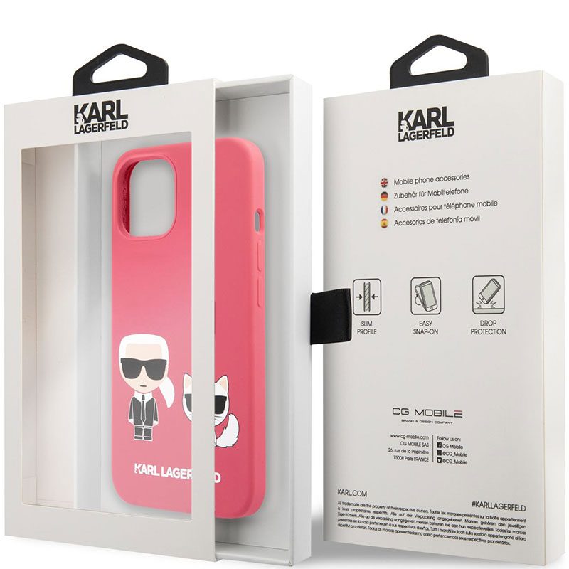 Karl Lagerfeld and Choupette Liquid Silicone Piros iPhone 13 Tok