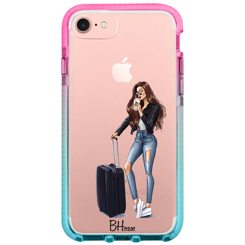 Woman Brunette With Baggage iPhone 8/7/SE 2020/SE 2022 Tok