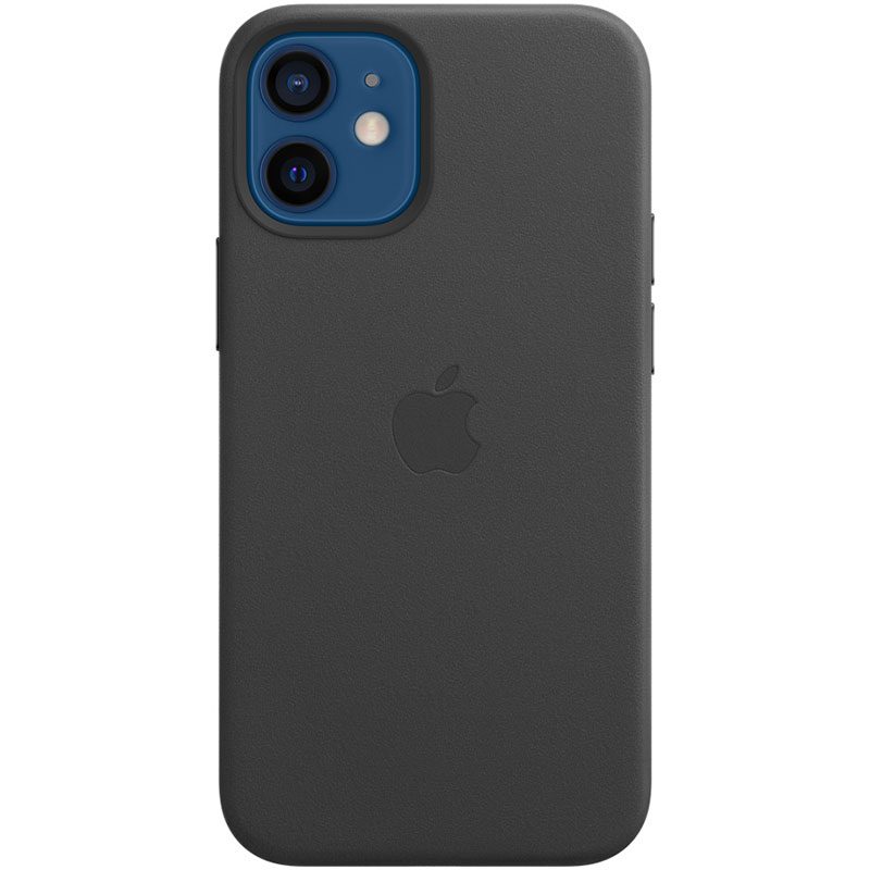 Apple Fekete Leather Magsafe kompatibilis iPhone 12 Mini Tok