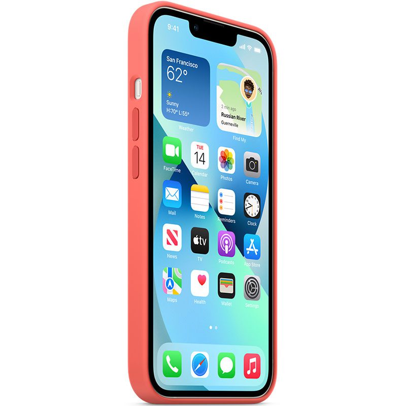 Apple Rózsaszín Pomelo Silicone Magsafe kompatibilis iPhone 13 Mini Tok