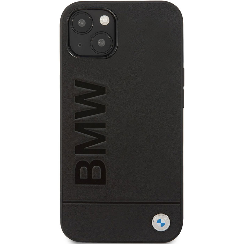 BMW Leather Hot Stamp Fekete iPhone 13 Tok