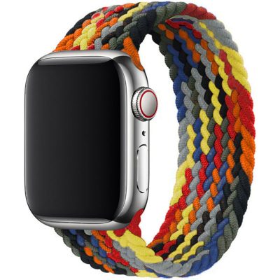 Braided Szíj Apple Watch 45/44/42/Ultra Rainbow Black