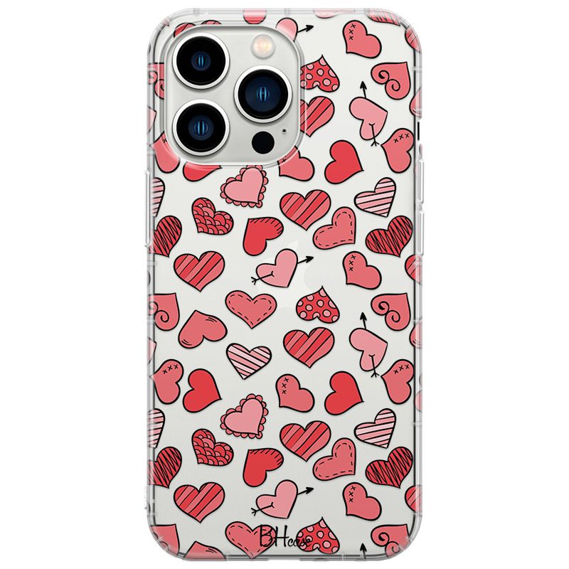 Hearts Piros iPhone 14 Pro Tok