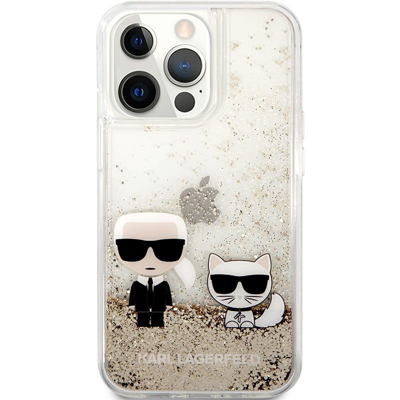 Karl Lagerfeld and Choupette Liquid Glitter Arany iPhone 13 Pro Tok