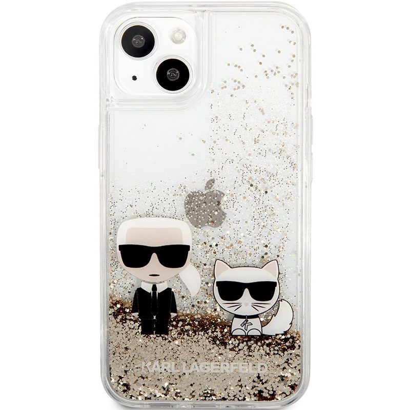 Karl Lagerfeld and Choupette Liquid Glitter Arany iPhone 13 Tok