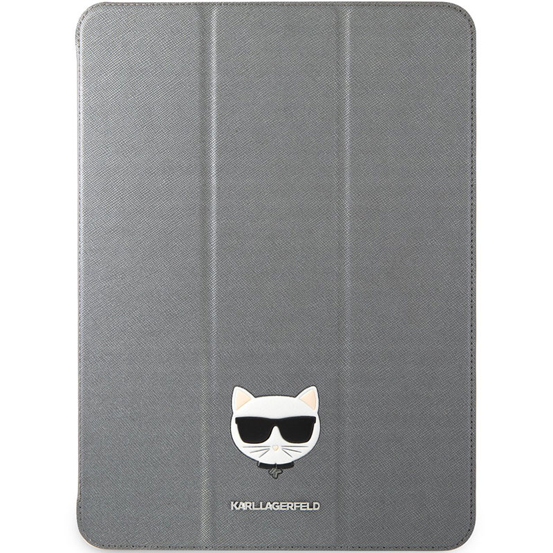 Karl Lagerfeld Choupette Head Saffiano Silver iPad 12.9" Pro Tok