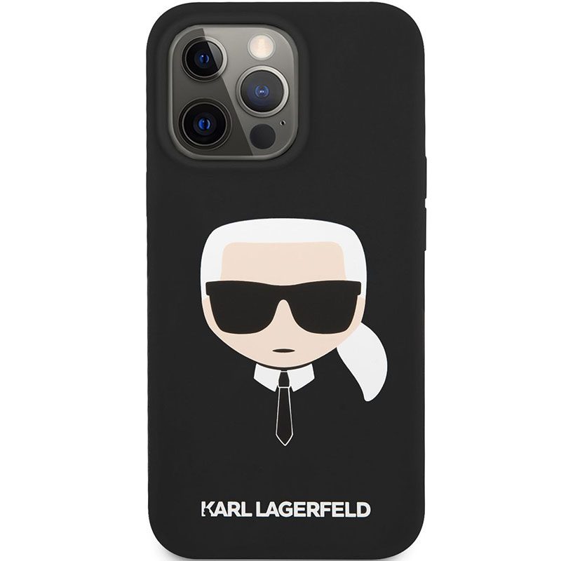Karl Lagerfeld Liquid Silicone Karl Head Fekete iPhone 13 Pro Max Tok