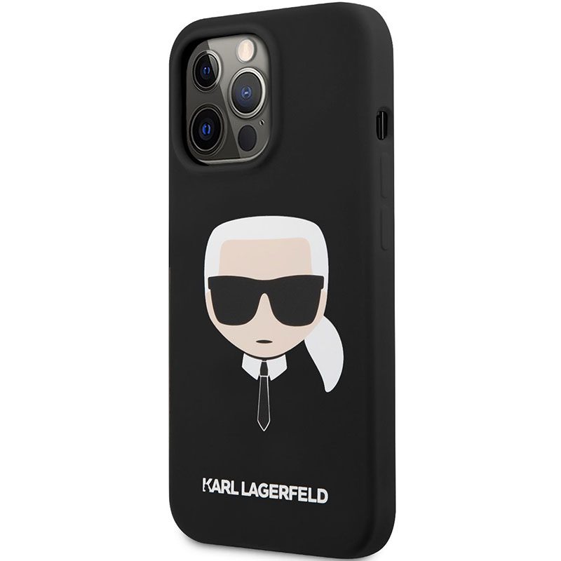 Karl Lagerfeld Liquid Silicone Karl Head Fekete iPhone 13 Pro Max Tok