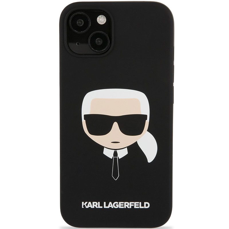 Karl Lagerfeld Liquid Silicone Karl Head Fekete iPhone 13 Tok