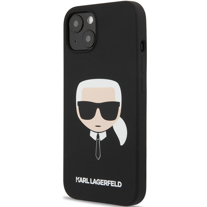 Karl Lagerfeld Liquid Silicone Karl Head Fekete iPhone 13 Tok