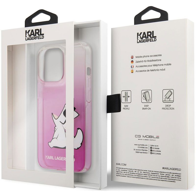 Karl Lagerfeld PC/TPU Choupette Eat Rózsaszín iPhone 13 Pro Max Tok
