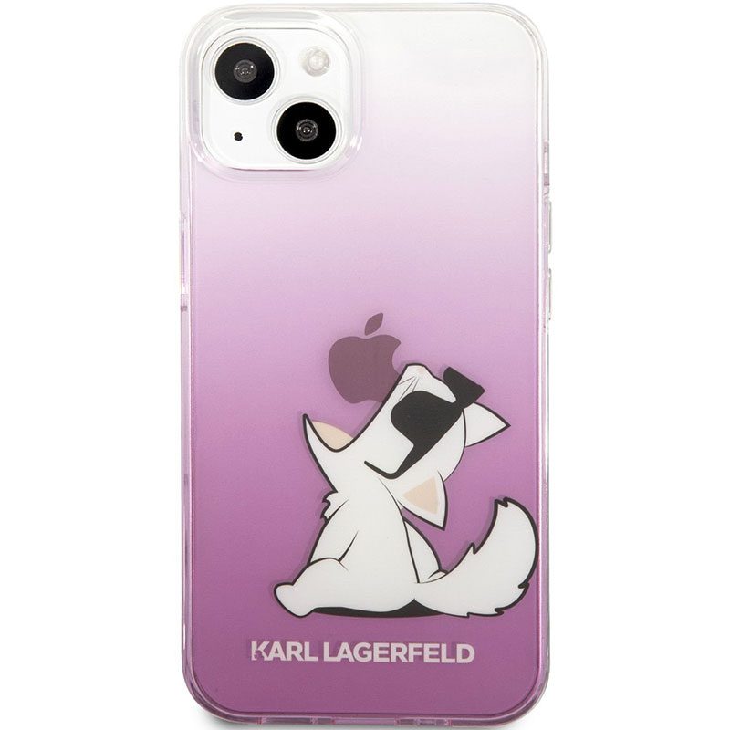 Karl Lagerfeld PC/TPU Choupette Eat Rózsaszín iPhone 13 Tok