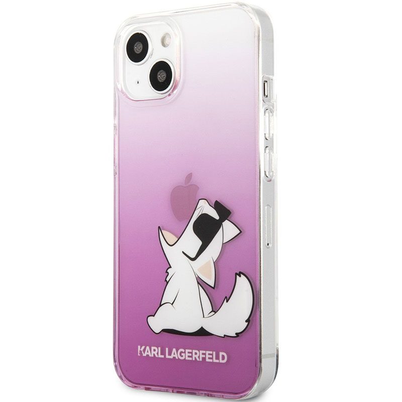 Karl Lagerfeld PC/TPU Choupette Eat Rózsaszín iPhone 13 Tok