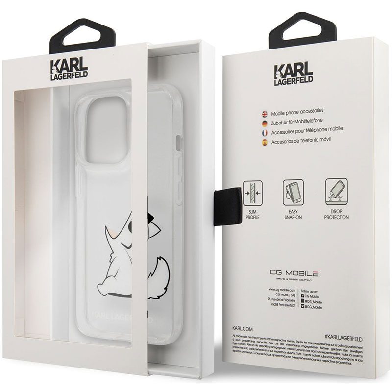 Karl Lagerfeld PC/TPU Choupette Eat Transparent iPhone 13 Pro Max Tok