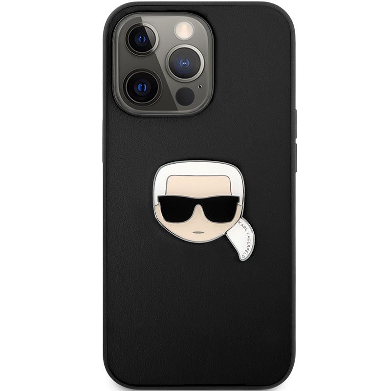 Karl Lagerfeld PU Leather Karl Head Fekete iPhone 13 Pro Max Tok