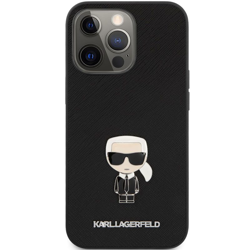 Karl Lagerfeld PU Saffiano Ikonik Fekete iPhone 13 Pro Max Tok