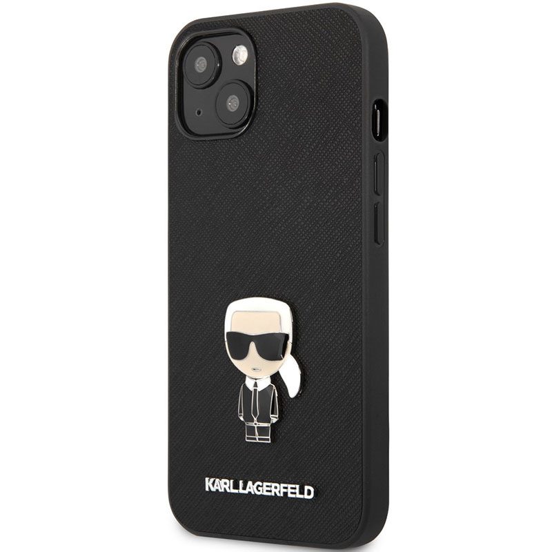 Karl Lagerfeld PU Saffiano Ikonik Fekete iPhone 13 Tok