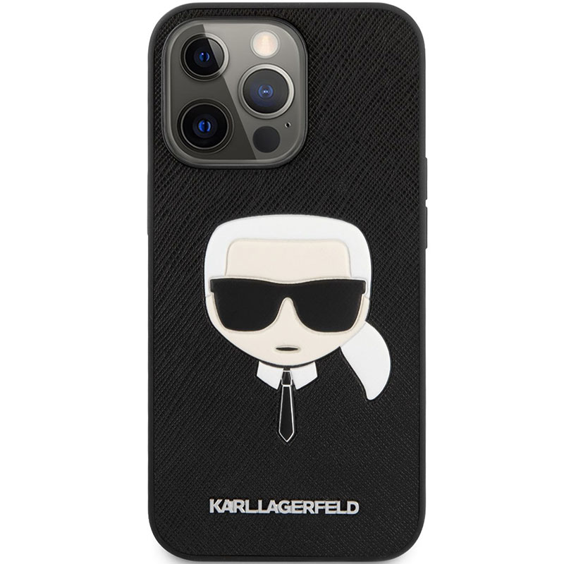 Karl Lagerfeld PU Saffiano Karl Head Fekete iPhone 13 Pro Max Tok
