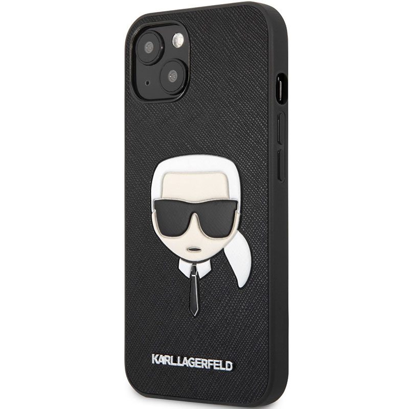 Karl Lagerfeld PU Saffiano Karl Head Fekete iPhone 13 Tok