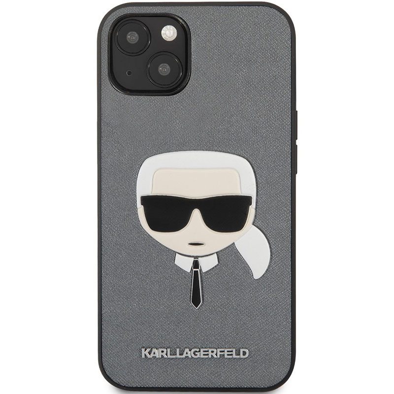 Karl Lagerfeld PU Saffiano Karl Head Silver iPhone 13 Tok