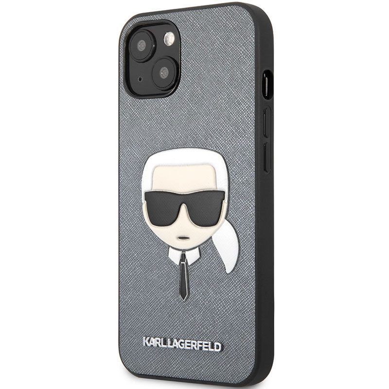 Karl Lagerfeld PU Saffiano Karl Head Silver iPhone 13 Tok