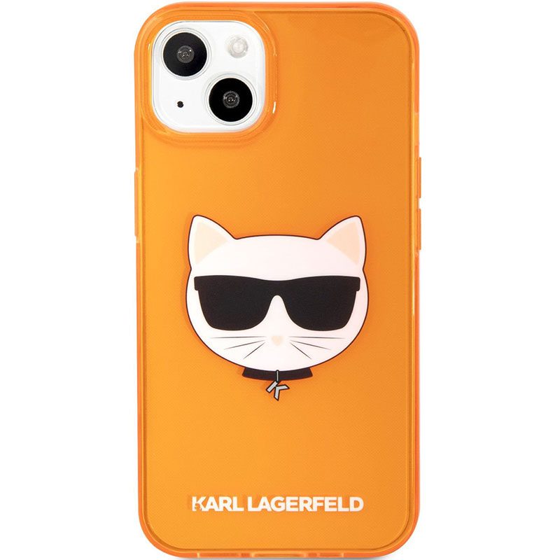 Karl Lagerfeld TPU Choupette Head Fluo Orange iPhone 13 Tok