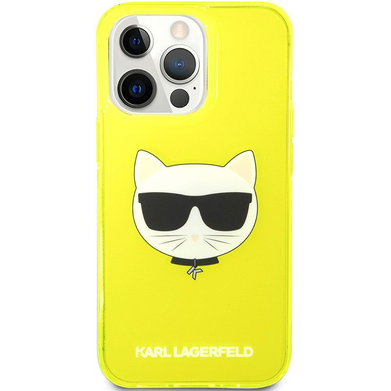 Karl Lagerfeld TPU Choupette Head Fluo Sárga iPhone 13 Pro Max Tok