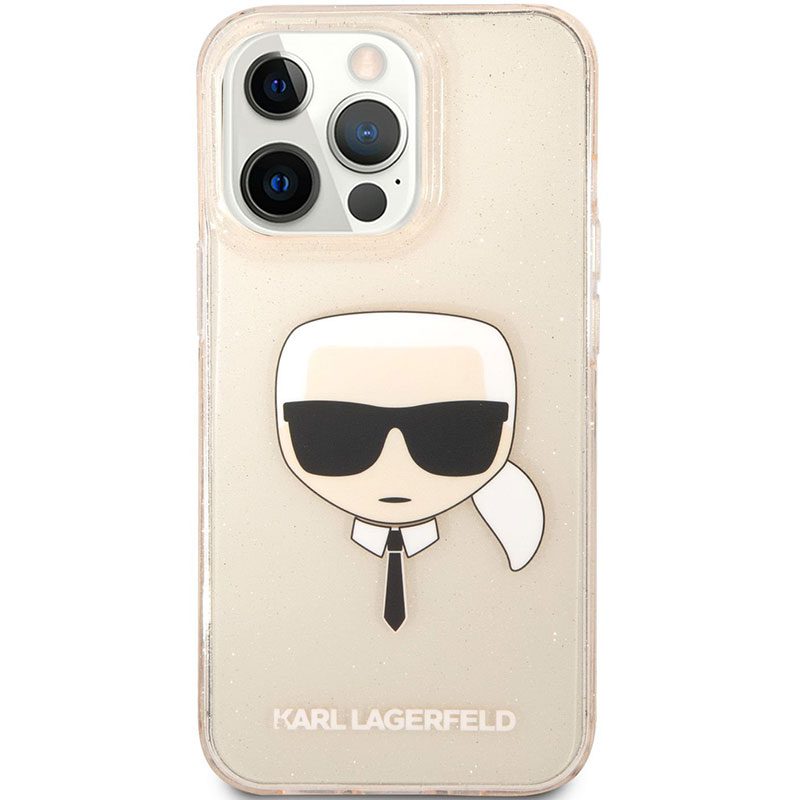Karl Lagerfeld TPU Full Glitter Karl Head Arany iPhone 13 Pro Max Tok