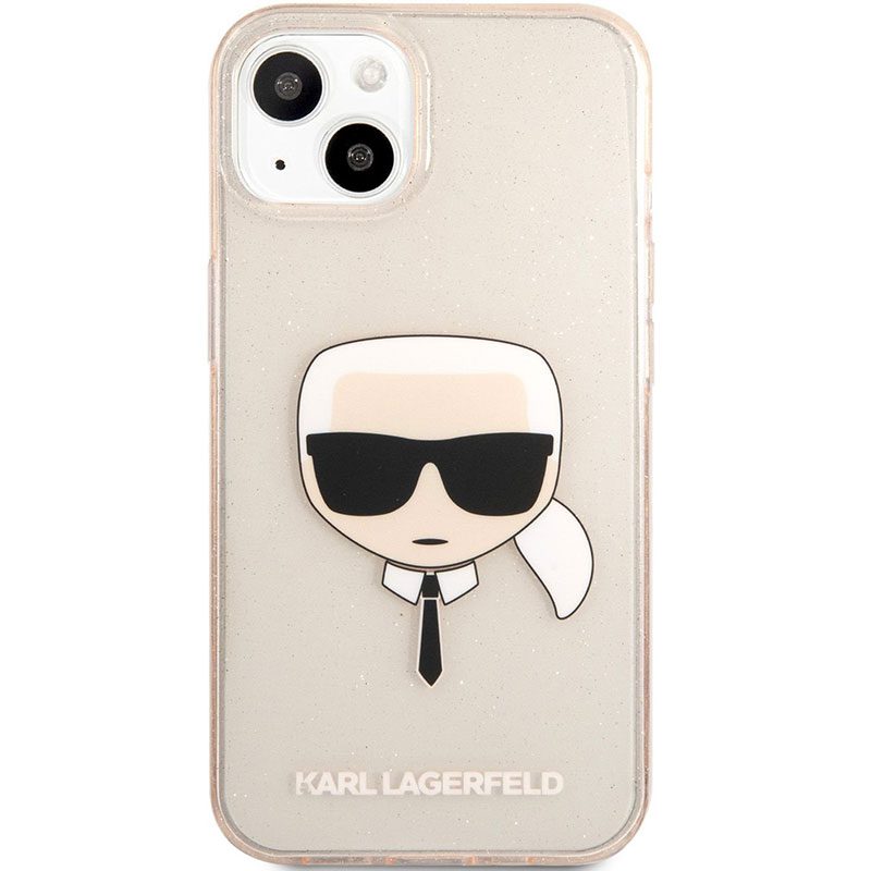 Karl Lagerfeld TPU Full Glitter Karl Head Arany iPhone 13 Tok