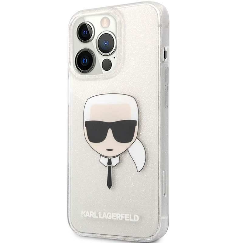 Karl Lagerfeld TPU Full Glitter Karl Head Silver iPhone 13 Pro Max Tok