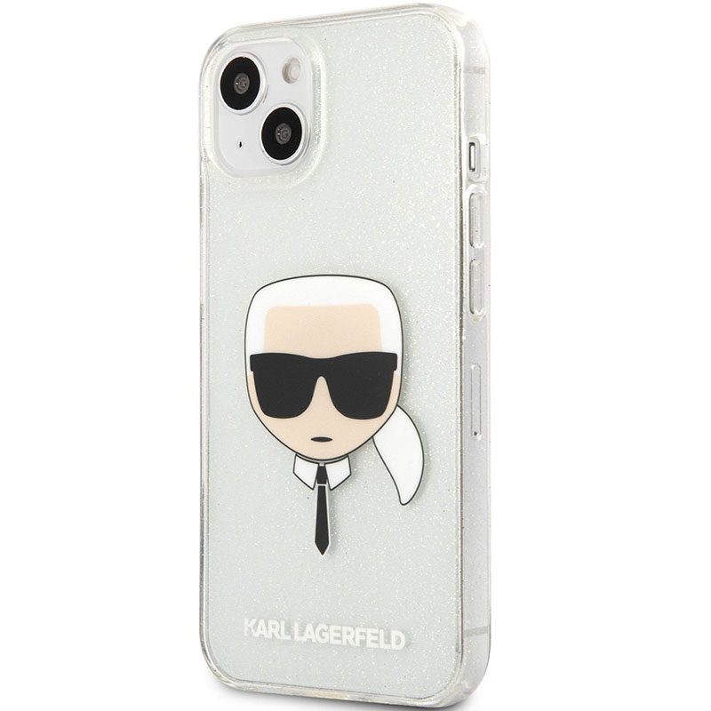 Karl Lagerfeld TPU Full Glitter Karl Head Silver iPhone 13 Tok