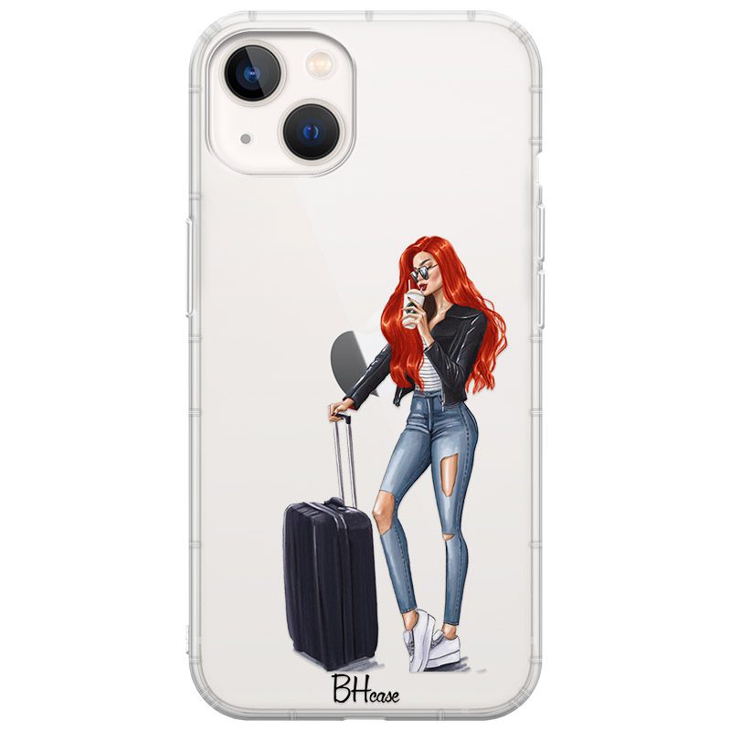 Woman Redhead With Baggage iPhone 14 Tok