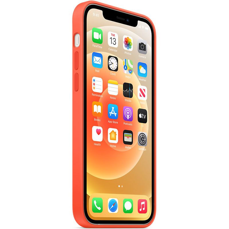 Apple Electric Orange Silicone Magsafe kompatibilis iPhone 12 Pro Max Tok