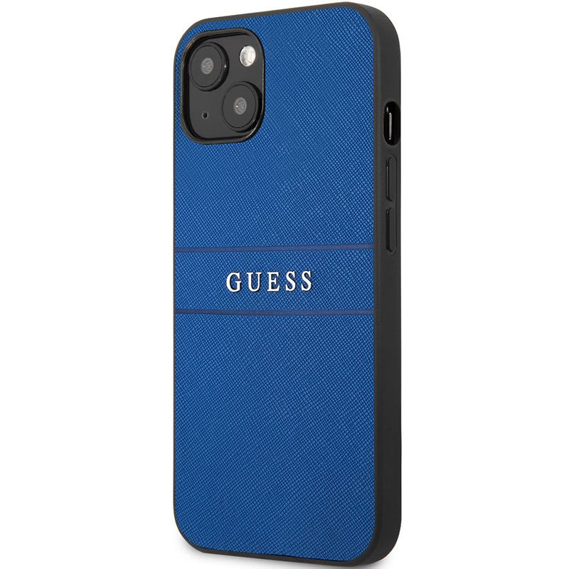 Guess PU Leather Saffiano Kék iPhone 13 Tok