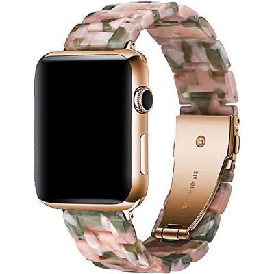 Resin Strap Szíj Apple Watch 45/44/42/Ultra Rózsaszín Zöld
