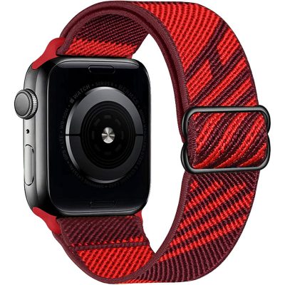 Scrunchie Szíj Apple Watch 45/44/42/Ultra Fekete Piros