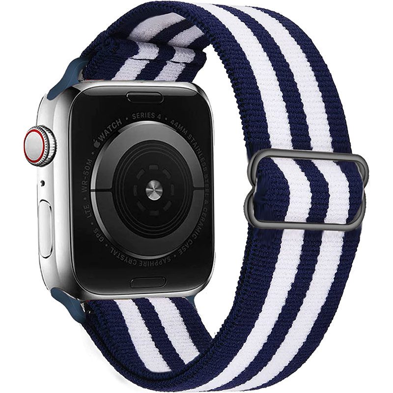 Scrunchie Szíj Apple Watch 45/44/42/Ultra Stripe Kék Fehér