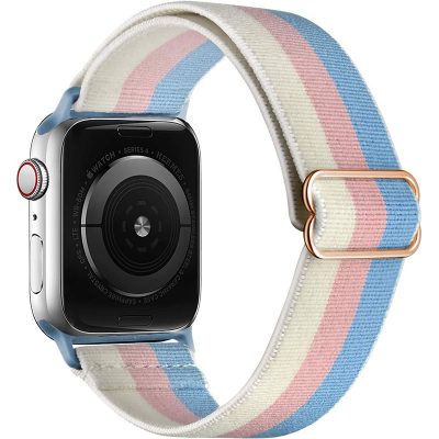 Scrunchie Szíj Apple Watch 45/44/42/Ultra Fehér Rózsaszín Kék