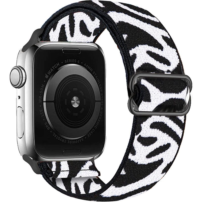 Scrunchie Szíj Apple Watch 45/44/42/Ultra Zebra Fehér