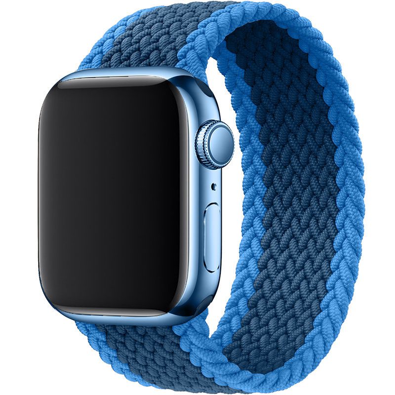 Braided Szíj Apple Watch 45/44/42/Ultra Blue Border