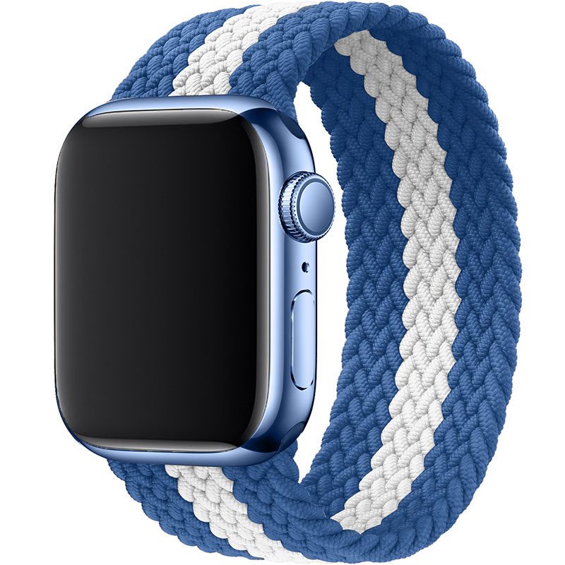 Braided Szíj Apple Watch 45/44/42/Ultra Blue White