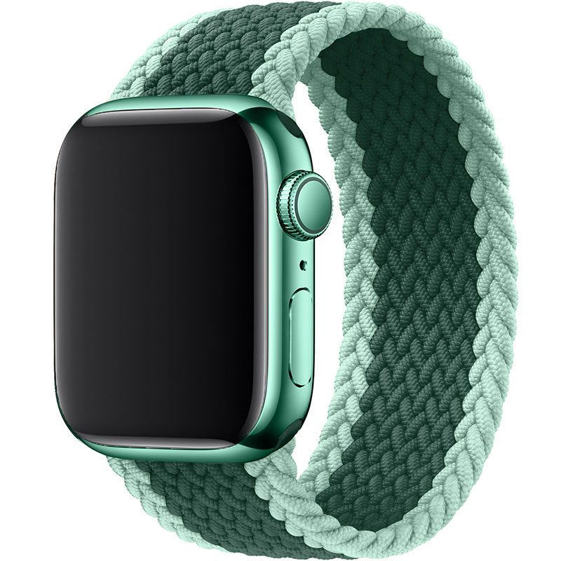 Braided Szíj Apple Watch 45/44/42/Ultra Green Border